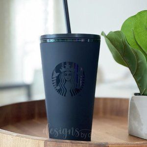 NEW Matte Black Velvet Starbucks Tumbler 16 oz